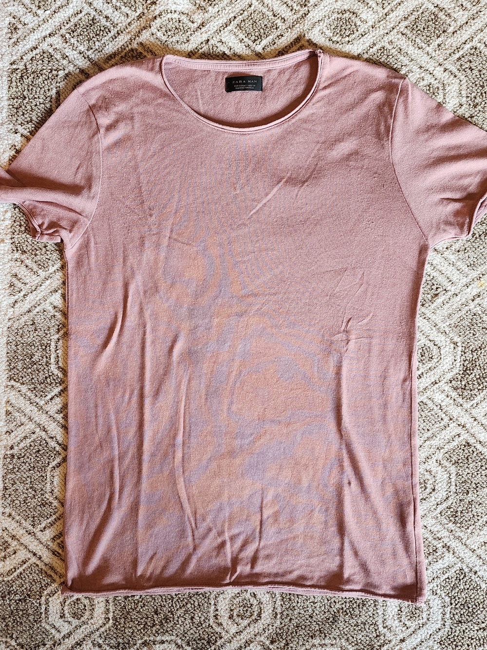 Zara Dusty Pink Crew Neck Short Sleeve Tee